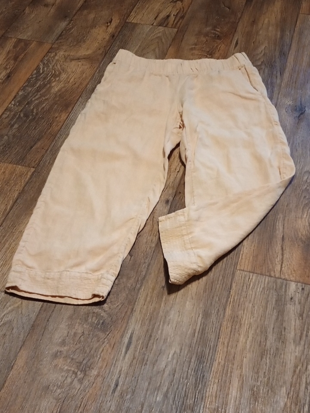 Peach Purejill 100% Linen Capri Pants Size XS
